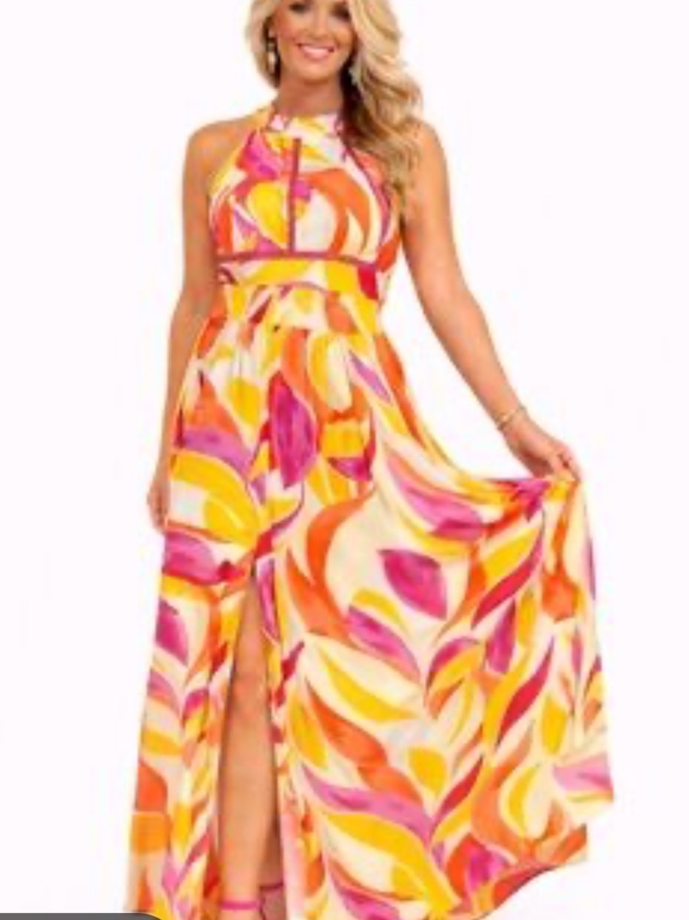 Abel The Label Australia Tropical Print Maxi Dress Large Anthropologie Boho Chic